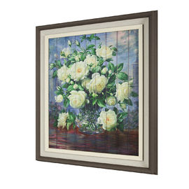 Lukisan Dekorasi Hotel / Rumah, Glitter Ribbon Camellia Flower Painting