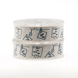 1 Layar Warna Dicetak Cotton Ribbon, Kotak Cokelat Berwarna Cotton Twill Tape