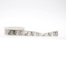 1 Layar Warna Dicetak Cotton Ribbon, Kotak Cokelat Berwarna Cotton Twill Tape
