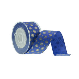 Dekorasi Glitter Grosgrain Ribbon, Kemasan Kotak Kosmetik Biru Grosgrain Ribbon