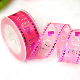 22mm Ungu Dicetak Pita Tipis Untuk Hari Valentine Tahan Pakai