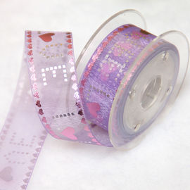 22mm Ungu Dicetak Pita Tipis Untuk Hari Valentine Tahan Pakai