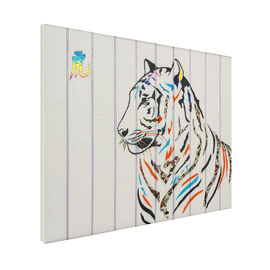 Ribbon Tiger Lukisan Abstrak Hewan, Lukisan Perancangan Dinding Colorfast
