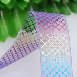 Fragrance Packaging Rainbow Organza Ribbon, 19mm Panjang Sheer Organza Ribbon