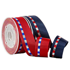 Aksesori Sepatu Olahraga Foil Perak & Biru Emas 19 MM Nylon Woven Tape