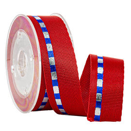 Aksesori Sepatu Olahraga Foil Perak & Biru Emas 19 MM Nylon Woven Tape