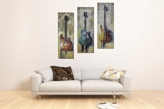3 Pcs 3 Warna Lukisan Pita Gitar Panel Untuk Hotel